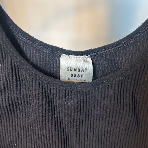 Sunday Best Black Ribbed Tank - Picture 2 of 3